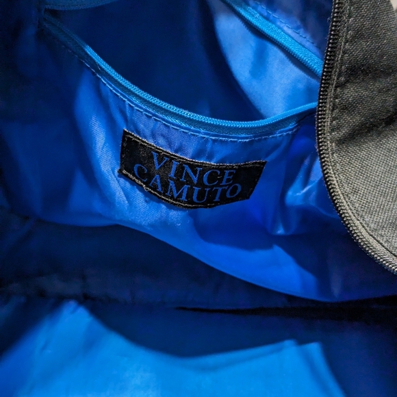 Vince Camuto Black Nylon Duffle/Travel Bag w/ Bright Blue Accents - Picture 5 of 12